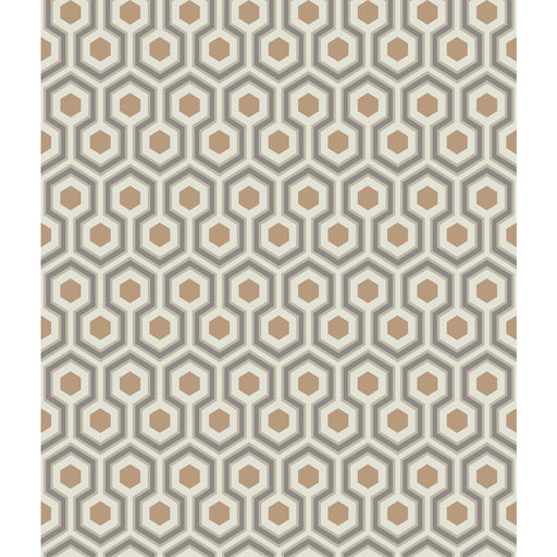 COLE & SON - HICKS HEXAGON- GOLD/TAUPE - Wallcovering by the Roll GOLD/TAUPE