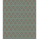 COLE & SON - HICKS HEXAGON- TEAL/GOLD - Wallcovering by the Roll