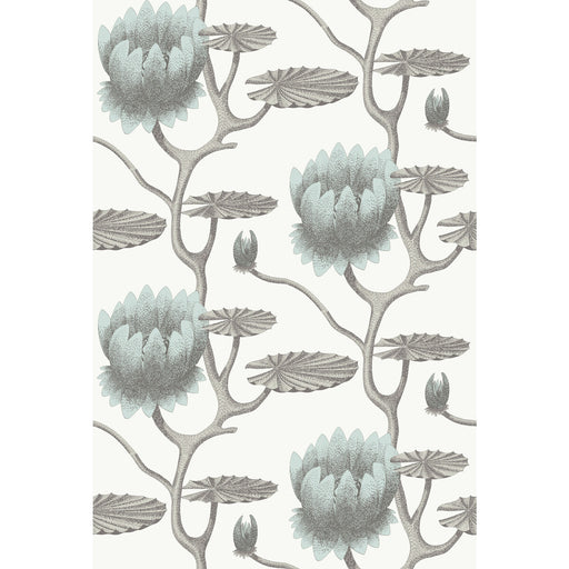 COLE & SON - SUMMER LILY- AQUA/WHITE - Wallcovering by the Roll AQUA/WHITE