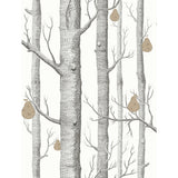 COLE & SON - WOODS & PEARS- BLK/WHT/BRNZ - Wallcovering by the Roll