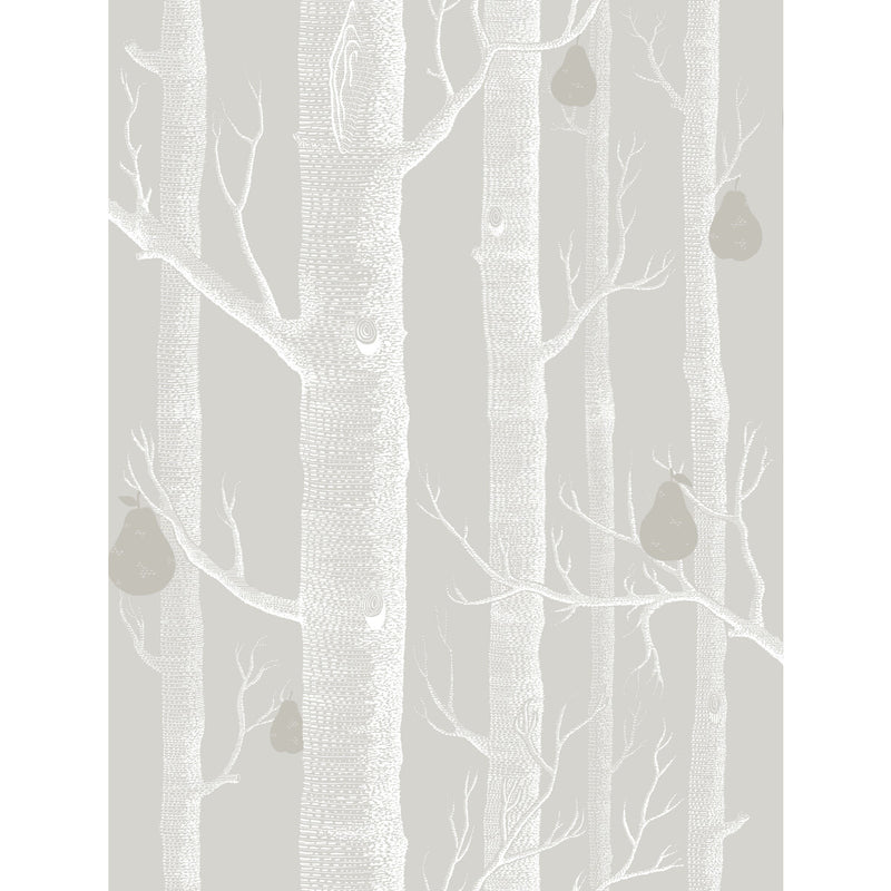 COLE & SON - WOODS & PEARS- GREY/WHT/SLVR - Wallcovering by the Roll GREY/WHT/SLVR