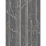COLE & SON - WOODS & PEARS- GILVER/BLACK - Wallcovering by the Roll