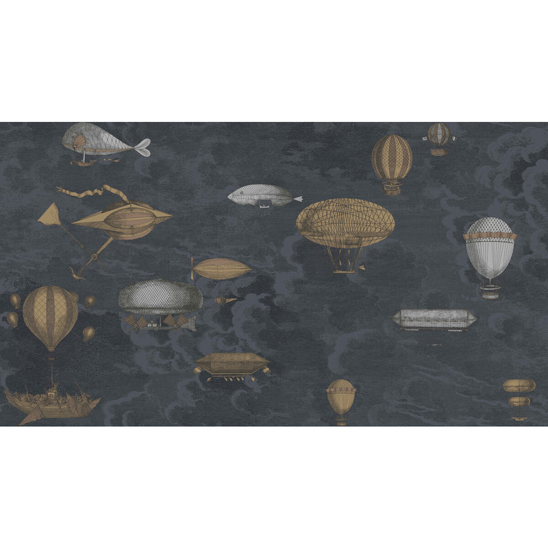 COLE & SON - MACCHINE VOLANTI- MIDNIGHT - Wallcovering by the EACH MIDNIGHT