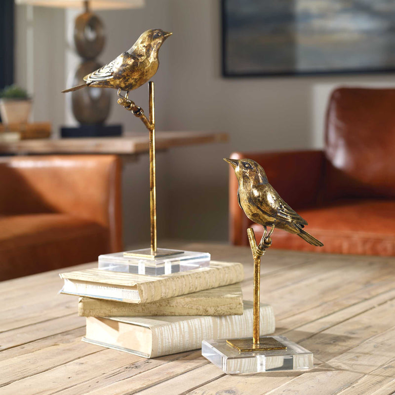 Uttermost Passerines Bird Sculptures Set/2