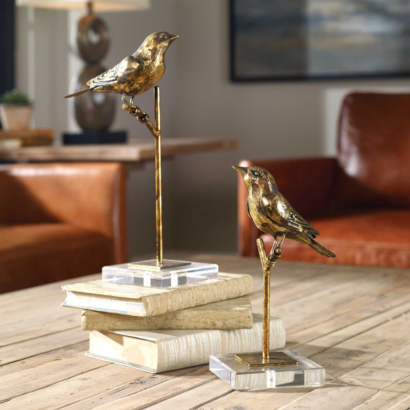 Uttermost Passerines Bird Sculptures Set/2