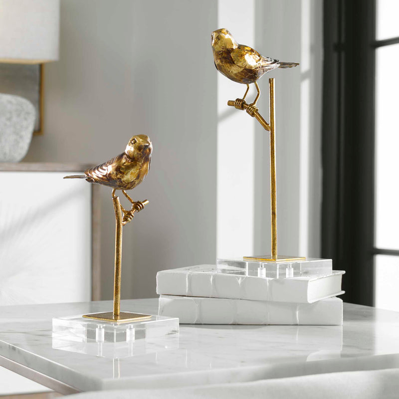 Uttermost Passerines Bird Sculptures Set/2