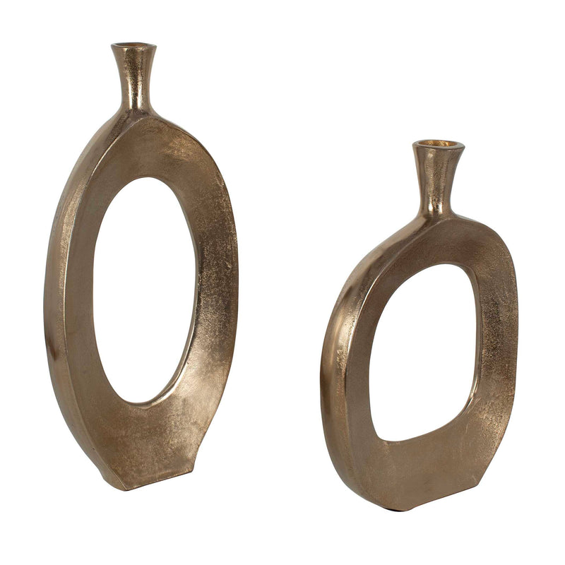 Uttermost Kyler Textured Bronze Vases Set/2