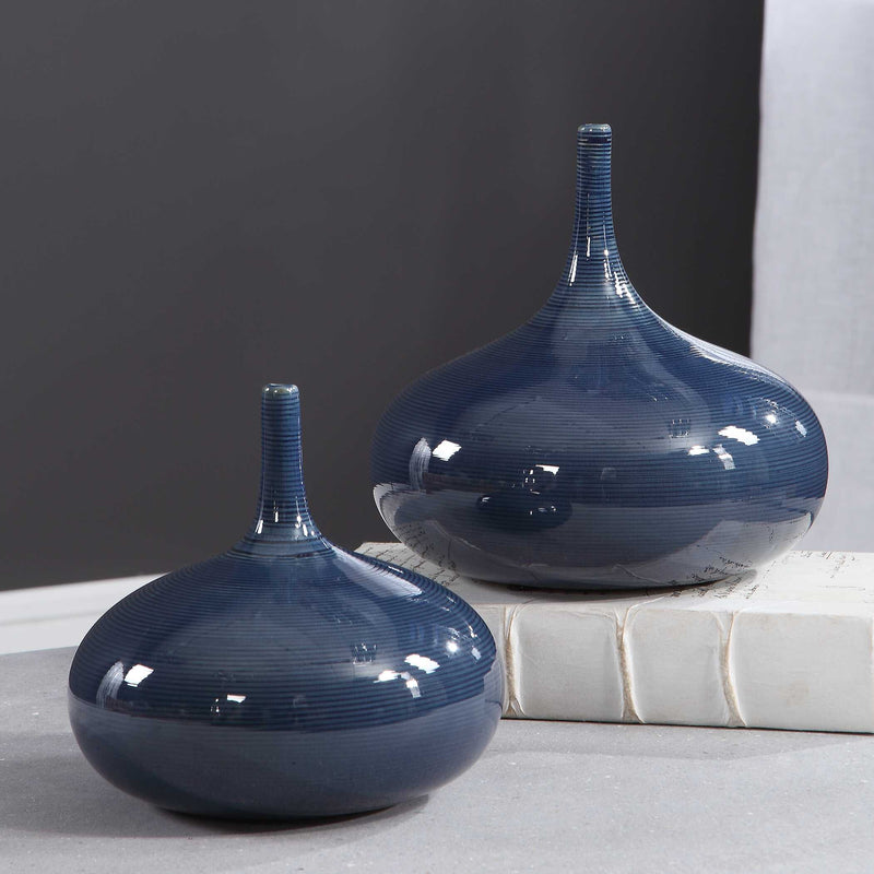 Uttermost Zayan Blue Vases Set/2