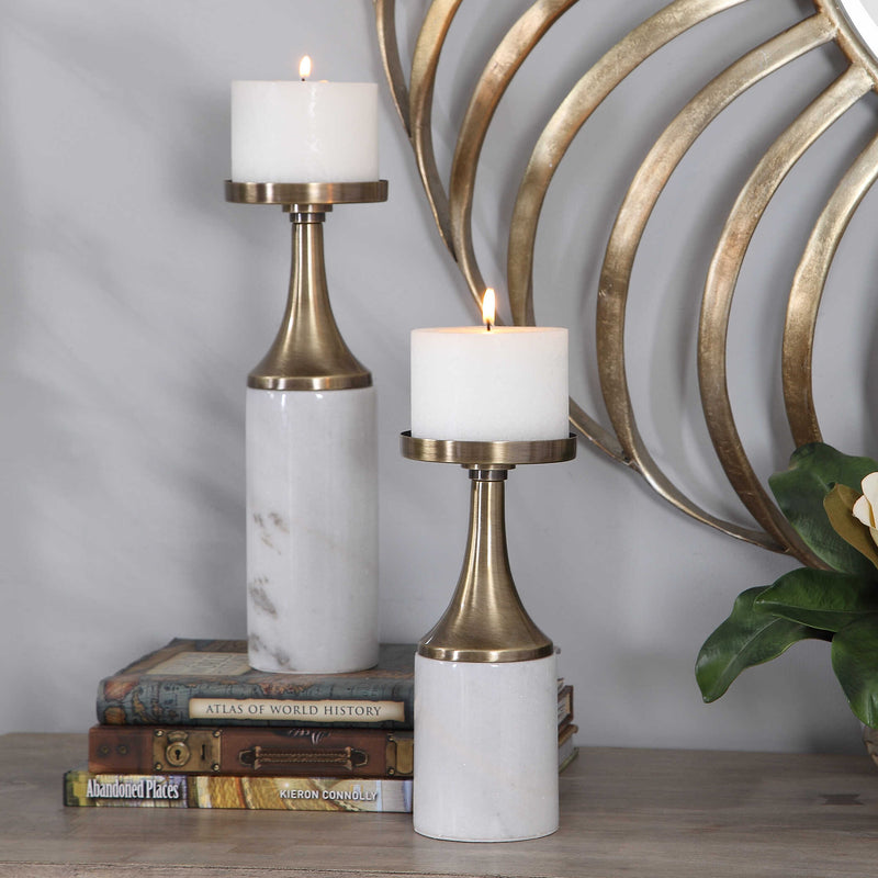 Uttermost Castiel Marble Candleholders Set/2
