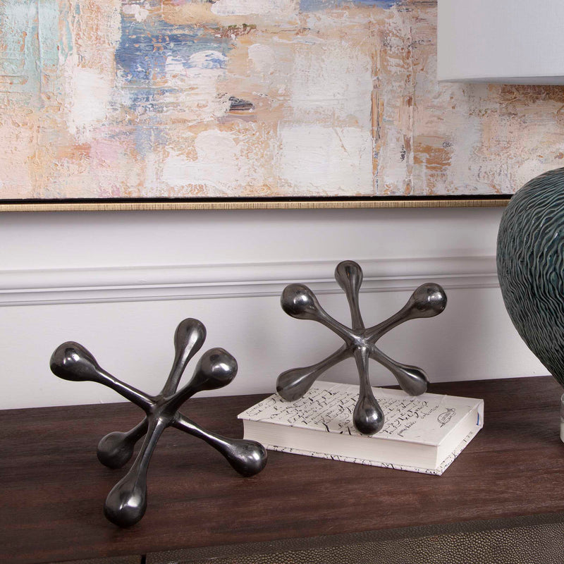 Uttermost Harlan Black Nickel Objects Set/2