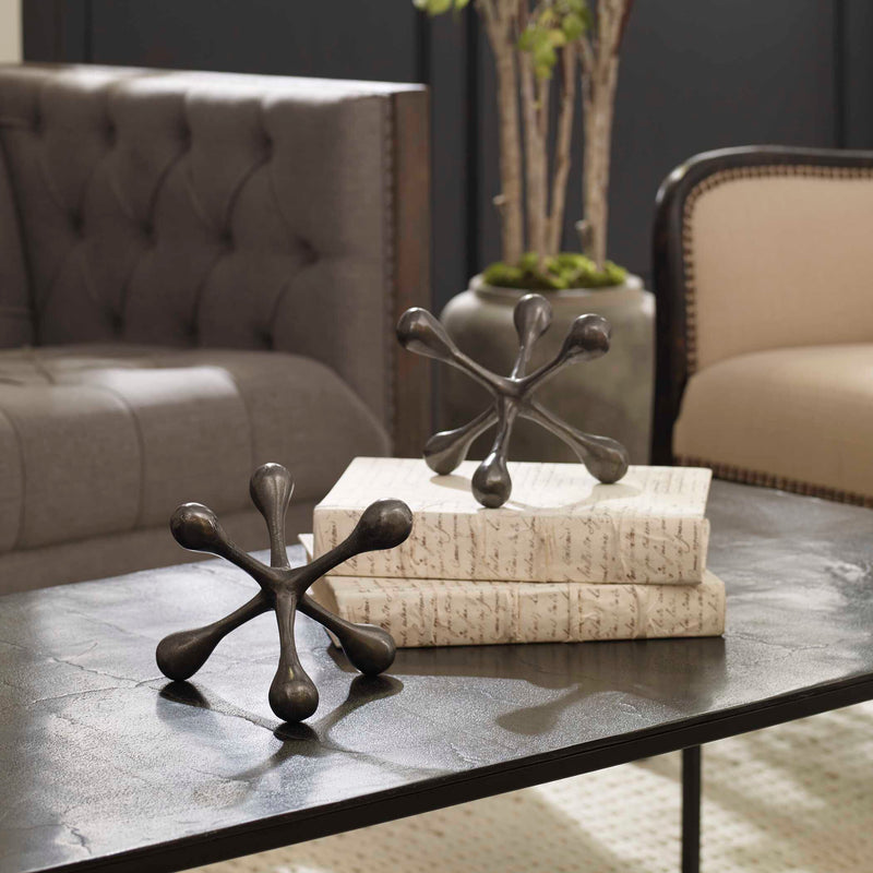 Uttermost Harlan Black Nickel Objects Set/2