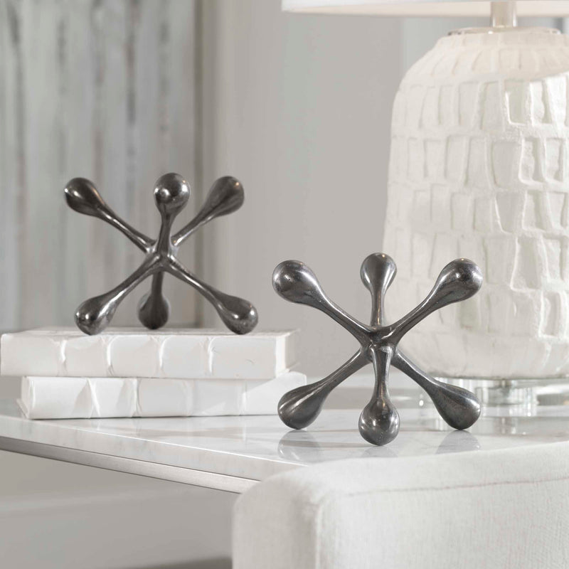 Uttermost Harlan Black Nickel Objects Set/2