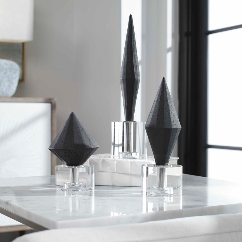 Uttermost Alize Black Sculptures Set/3