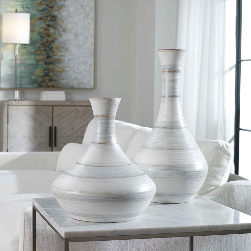 Uttermost Potter Fluted Striped Vases Set/2
