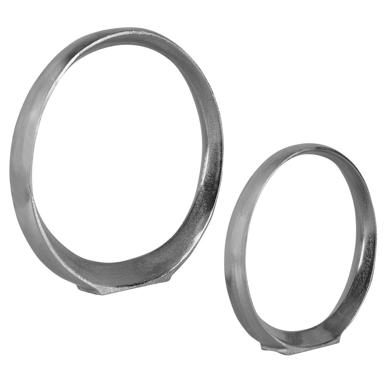Uttermost Orbits Nickel Ring Sculptures Set/2