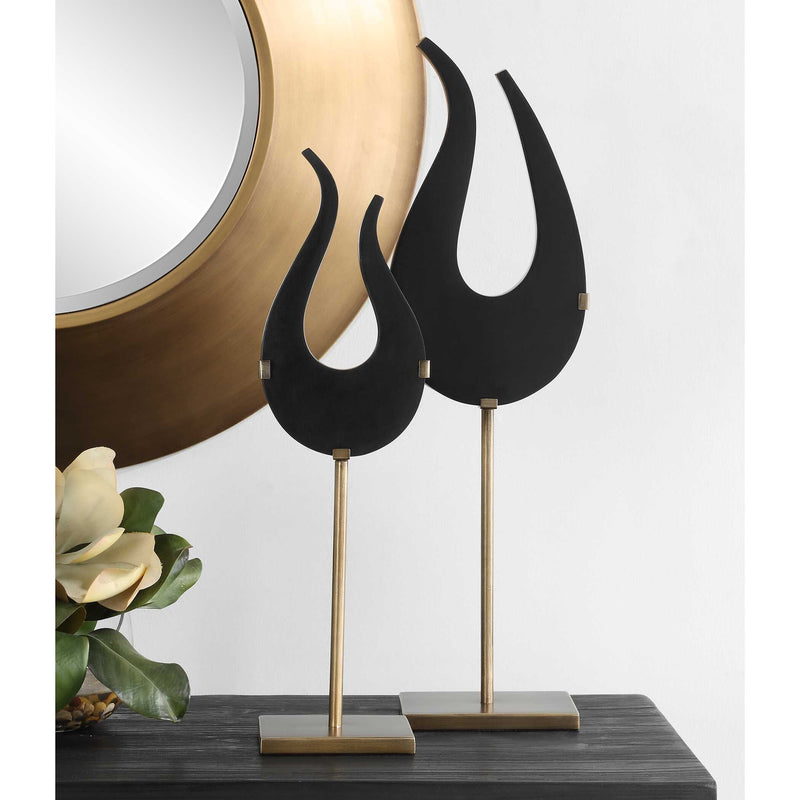 Uttermost Black Flame Sculptures Set/2