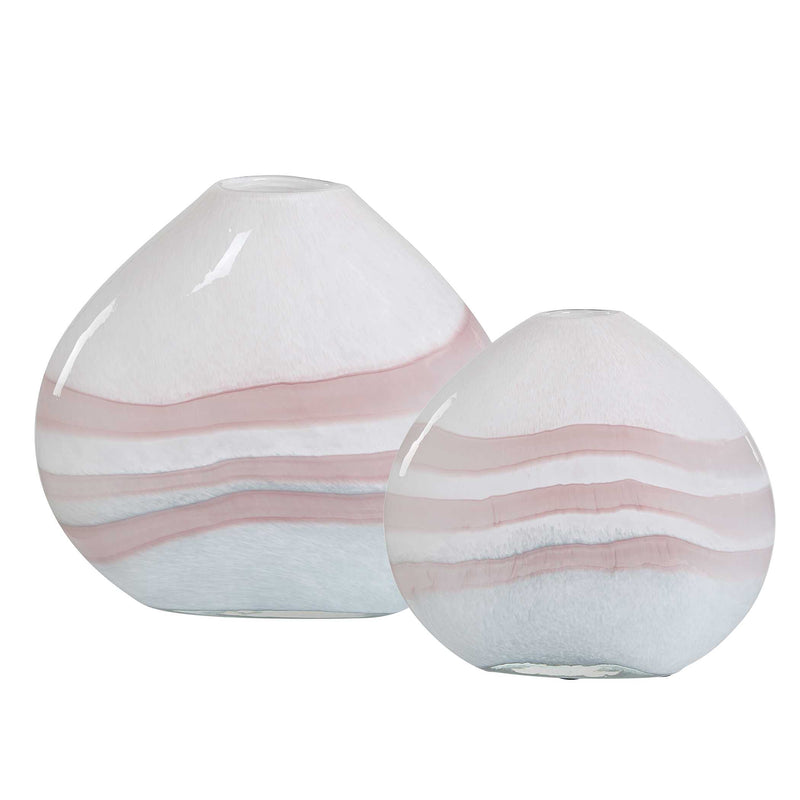 Uttermost Blush Swirl Glass Vases Set/2