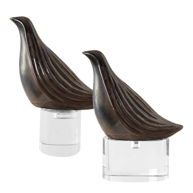 Uttermost Nesting Bird Gray Sculptures Set/2