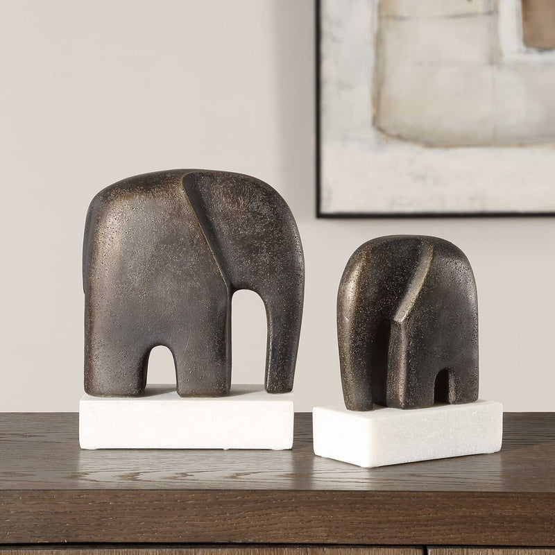 Uttermost Timeless Tusk Bronze Sculptures Set/2