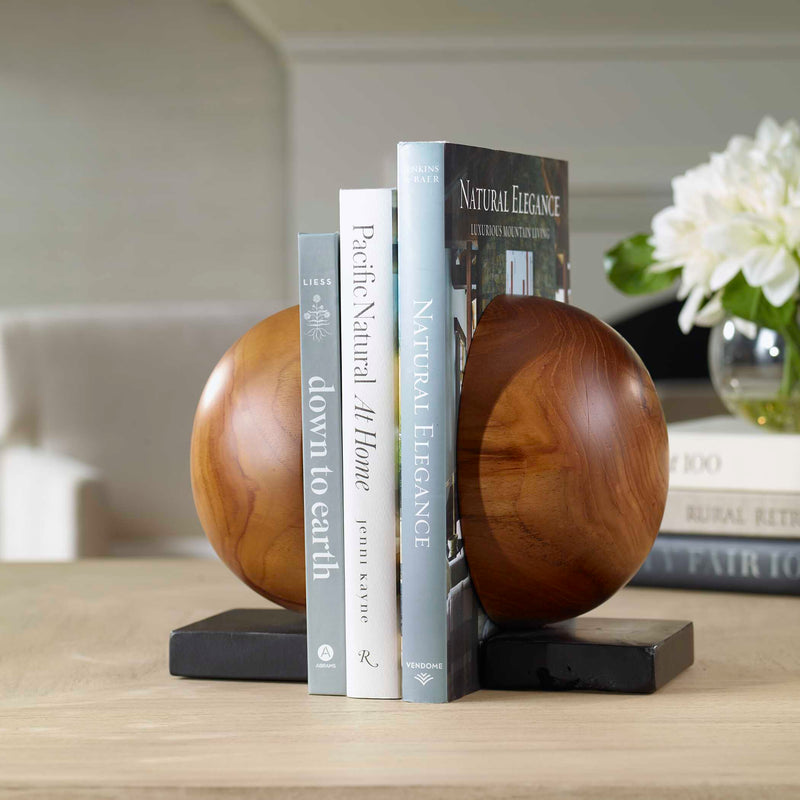 Uttermost Teak And Noir Bookends Set/2