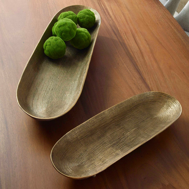 Uttermost Stratum Oval Brass Bowls Set/2