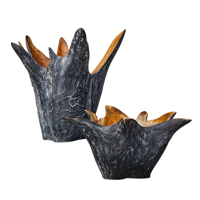 Uttermost Starpetal Indoor-Outdoor Wooden Bowls Set/2