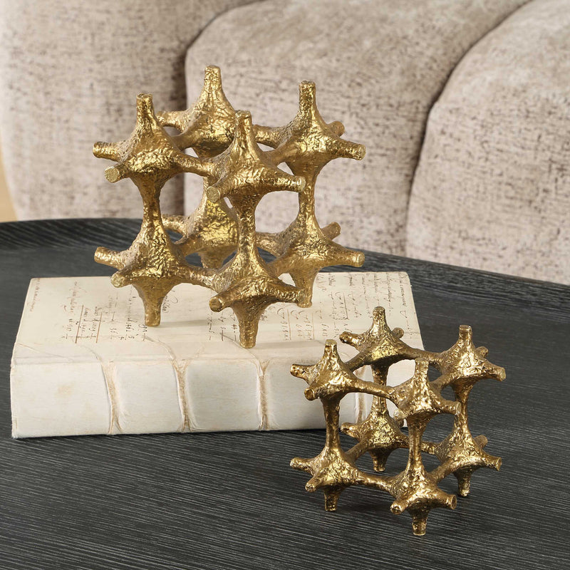 Uttermost Gilded Connection Modern Sculptures Set/2