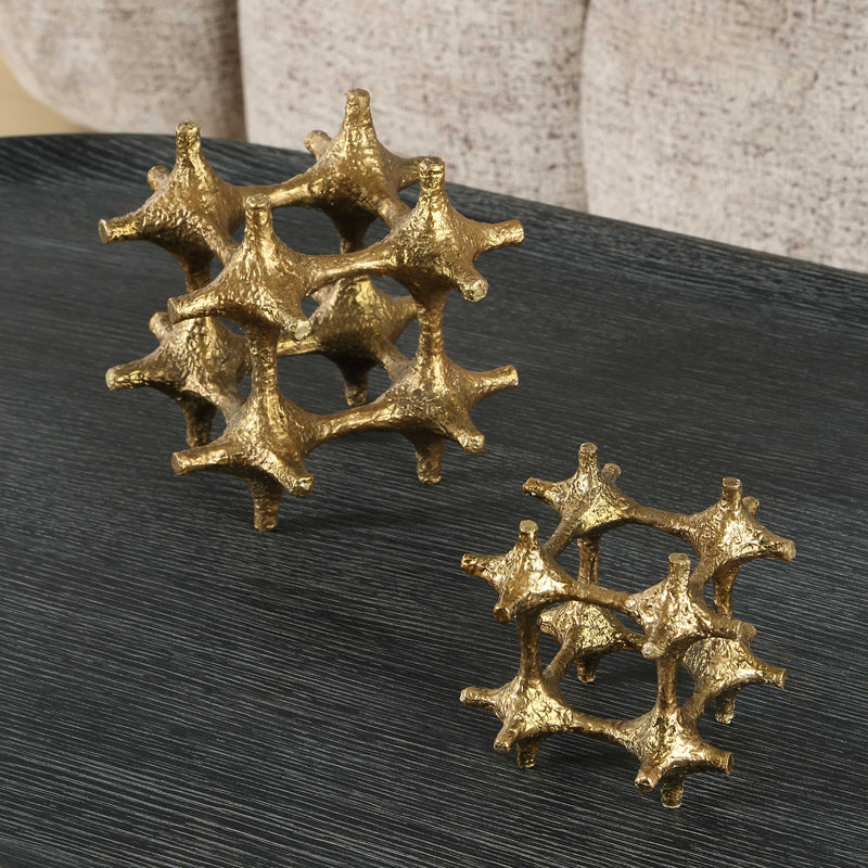 Uttermost Gilded Connection Modern Sculptures Set/2