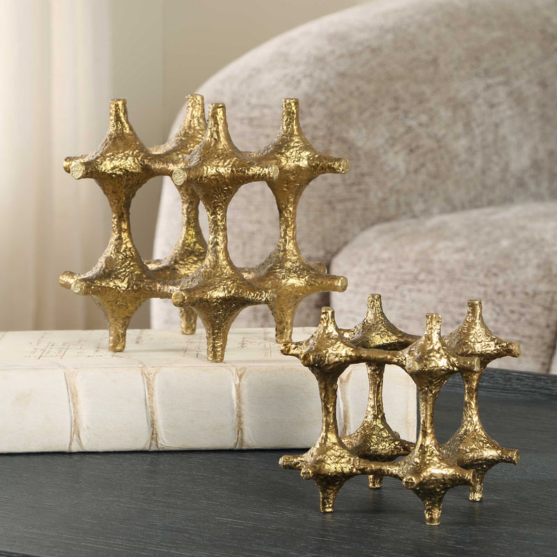 Uttermost Gilded Connection Modern Sculptures Set/2