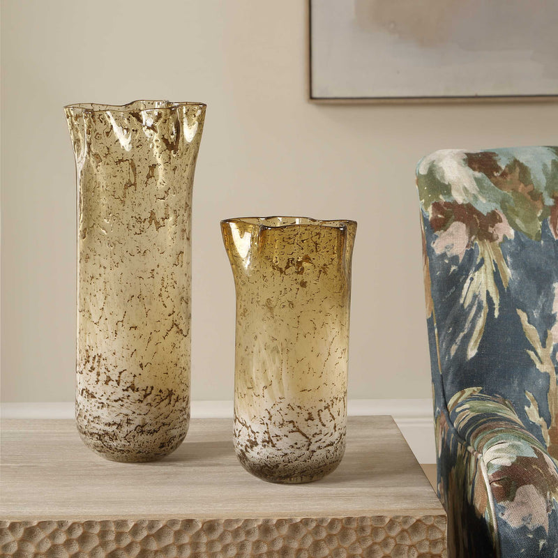 Uttermost Rhine Seeded Glass Vases Set/2