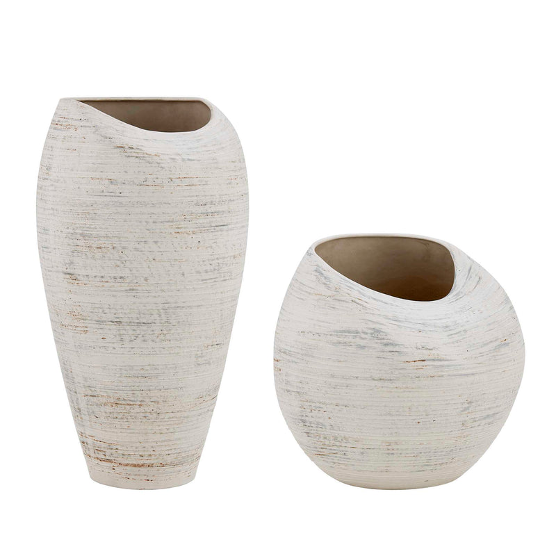 Uttermost Inara Indoor-Outdoor White Vases Set/2