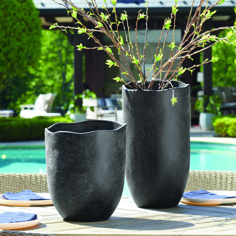 Uttermost Komorebi Indoor-Outdoor Black Vases Set/2