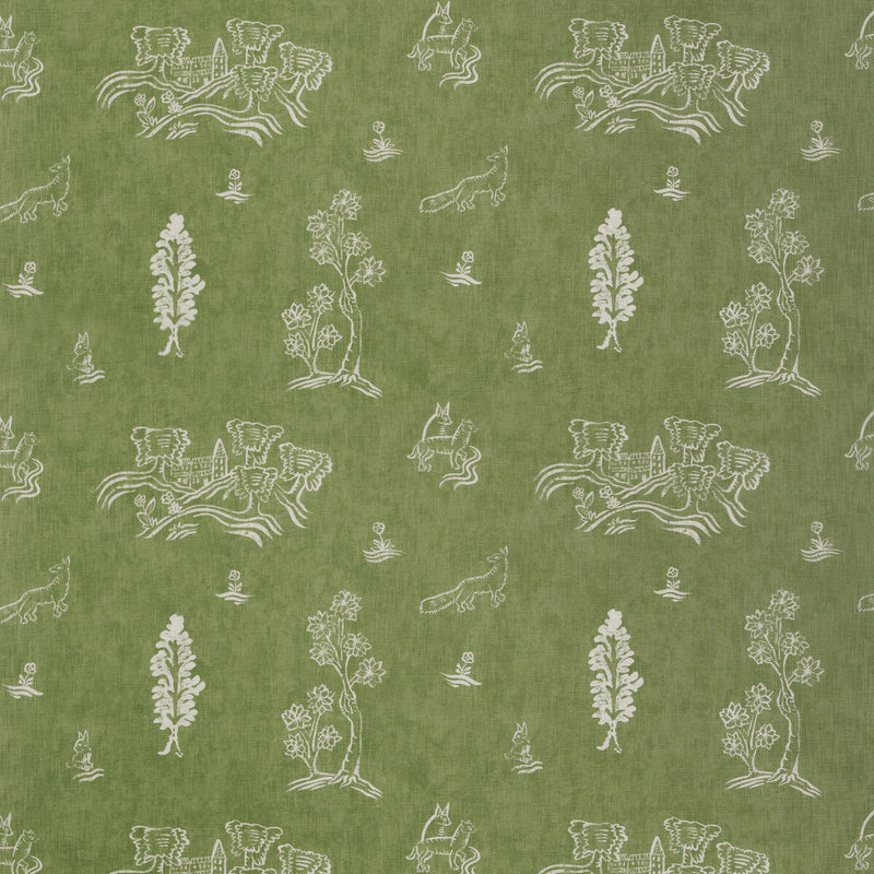 KRAVET COUTURE - FRIENDLY FOLK- BASIL GREEN - Fabric by the Yard BASIL GREEN