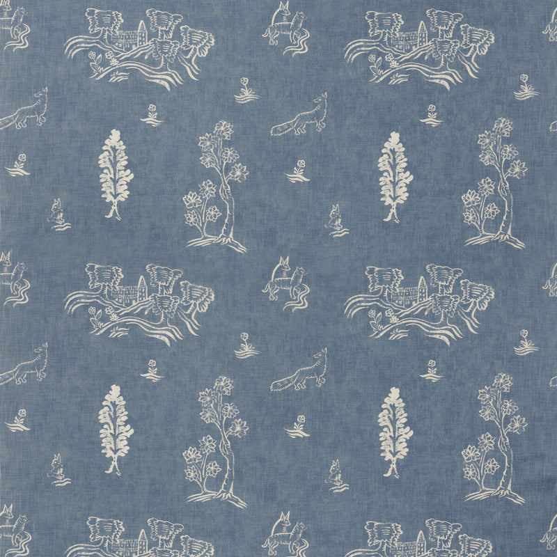 KRAVET COUTURE - FRIENDLY FOLK- HAPPY BLUE - Fabric by the Yard HAPPY BLUE