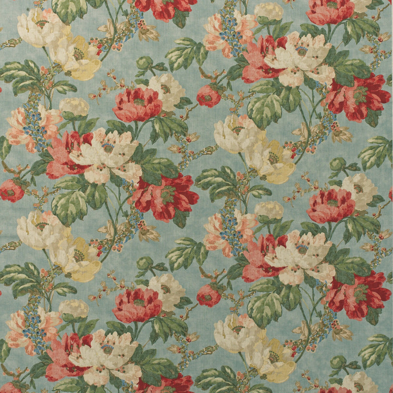 KRAVET COUTURE - PEONY- SUMMER SKY - Fabric by the Yard SUMMER SKY