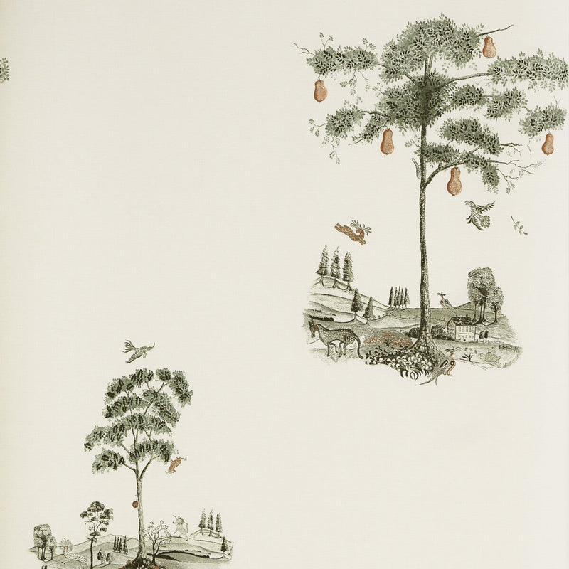 KRAVET COUTURE - PEAR TREE- GRAPHITE - Wallcovering by the Roll GRAPHITE