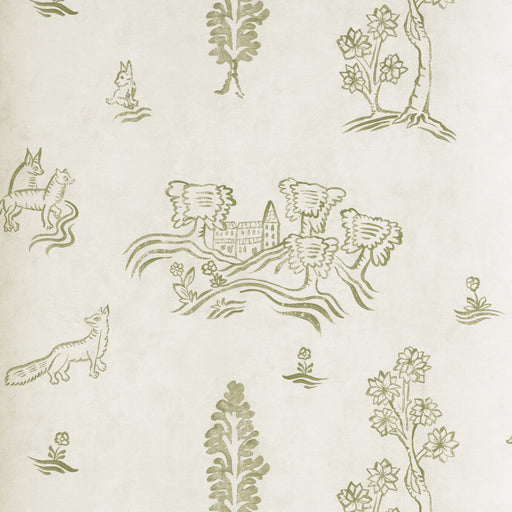 KRAVET COUTURE - WYCHWOOD- BASIL GREEN - Wallcovering by the Roll BASIL GREEN