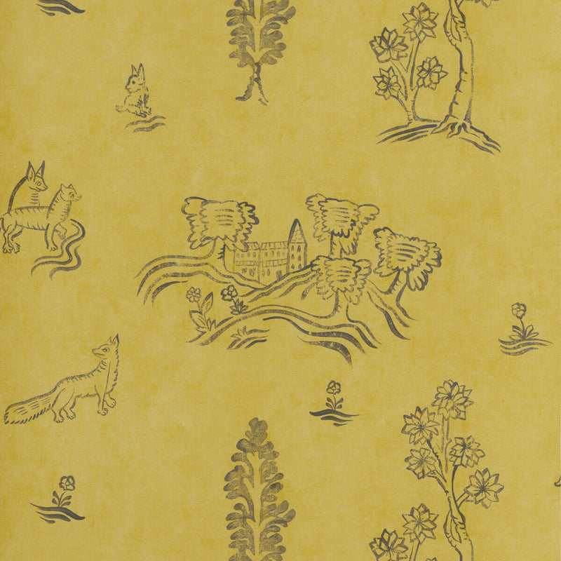 KRAVET COUTURE - WYCHWOOD- PROVENCAL YELLOW - Wallcovering by the Roll PROVENCAL YELLOW