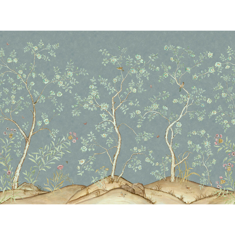 KRAVET COUTURE - SONGBIRD- RAIN - Wallcovering by the EACH RAIN