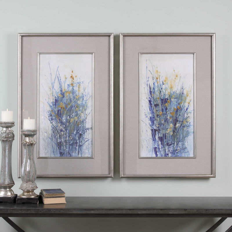 Uttermost Indigo Florals Framed Art Set/2