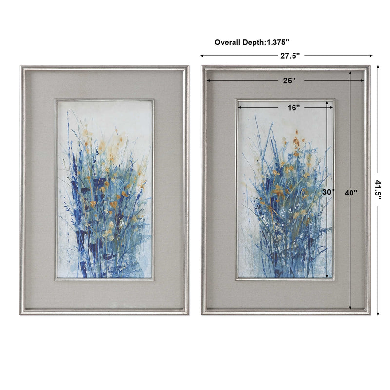 Uttermost Indigo Florals Framed Art Set/2