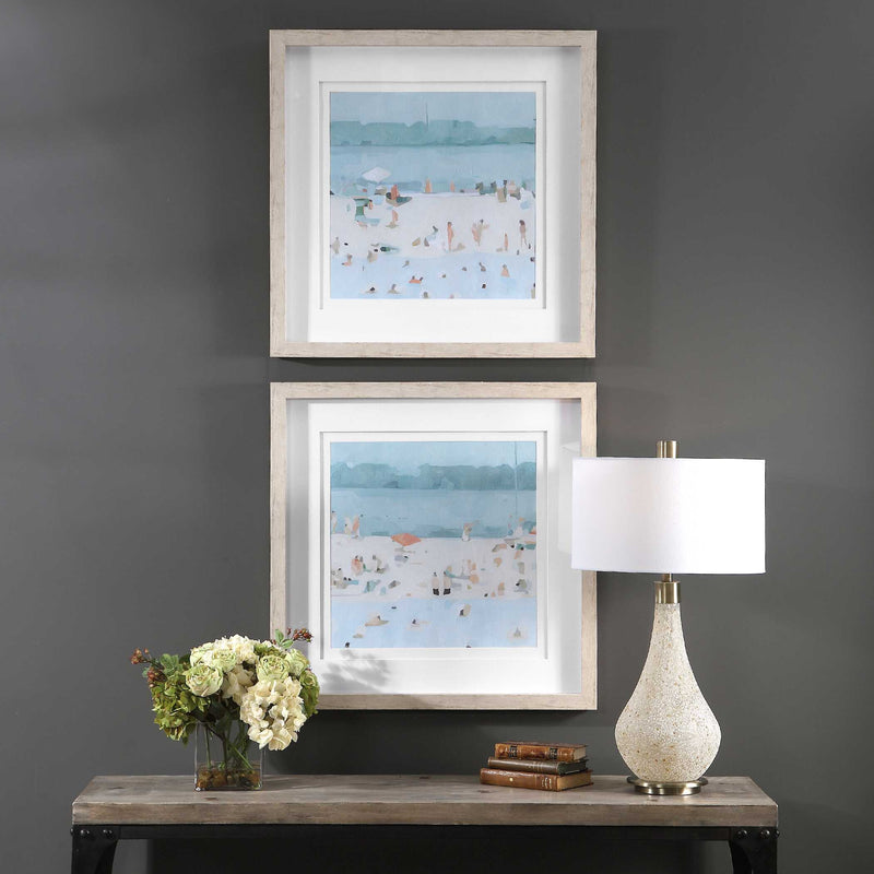 Uttermost Sea Glass Sandbar Framed Prints Set/2
