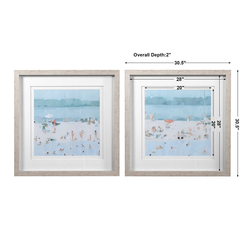 Uttermost Sea Glass Sandbar Framed Prints Set/2