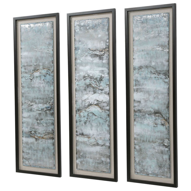 Uttermost Ocean Swell Painted Metal Art Set/3 3 Cartons