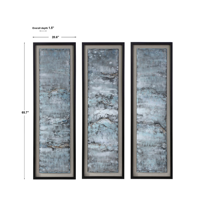 Uttermost Ocean Swell Painted Metal Art Set/3 3 Cartons