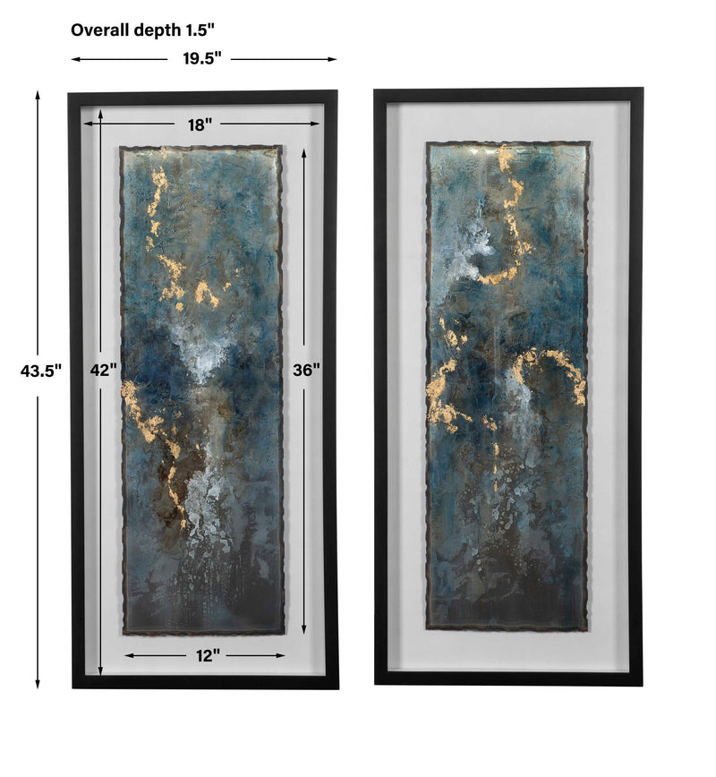 Uttermost Glimmering Agate Abstract Prints Set/2