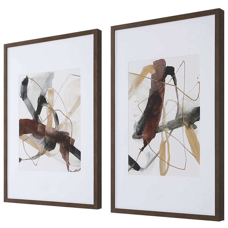 Uttermost Burgundy Interjection Abstract Prints Set/2