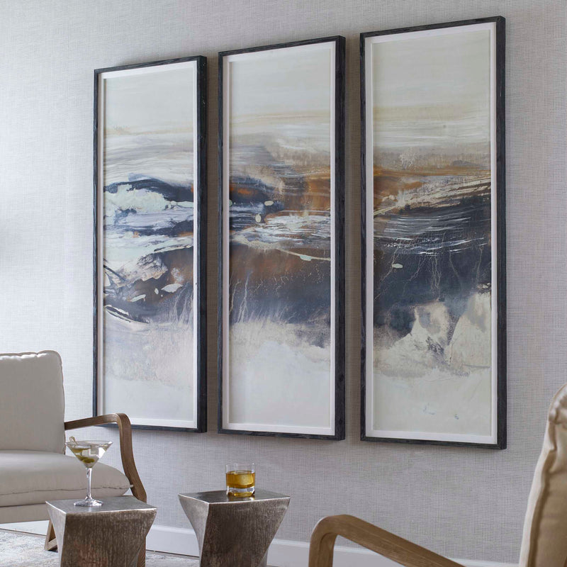 Uttermost Graphite Horizon Framed Prints Set/3