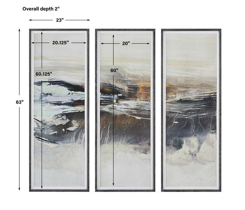 Uttermost Graphite Horizon Framed Prints Set/3