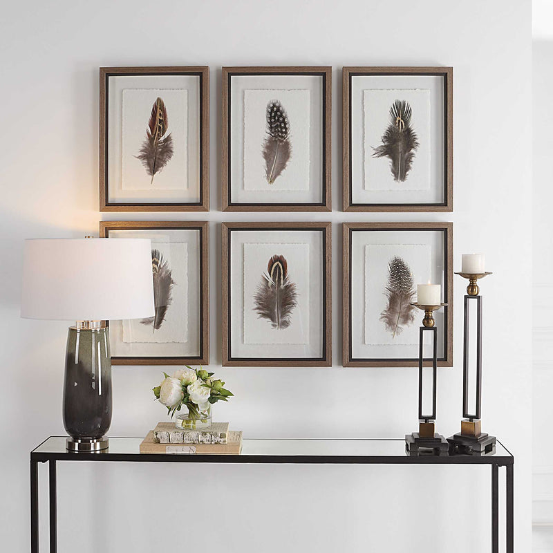 Uttermost Birds Of A Feather Framed Prints Set/6